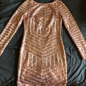 Gold sequin short dress